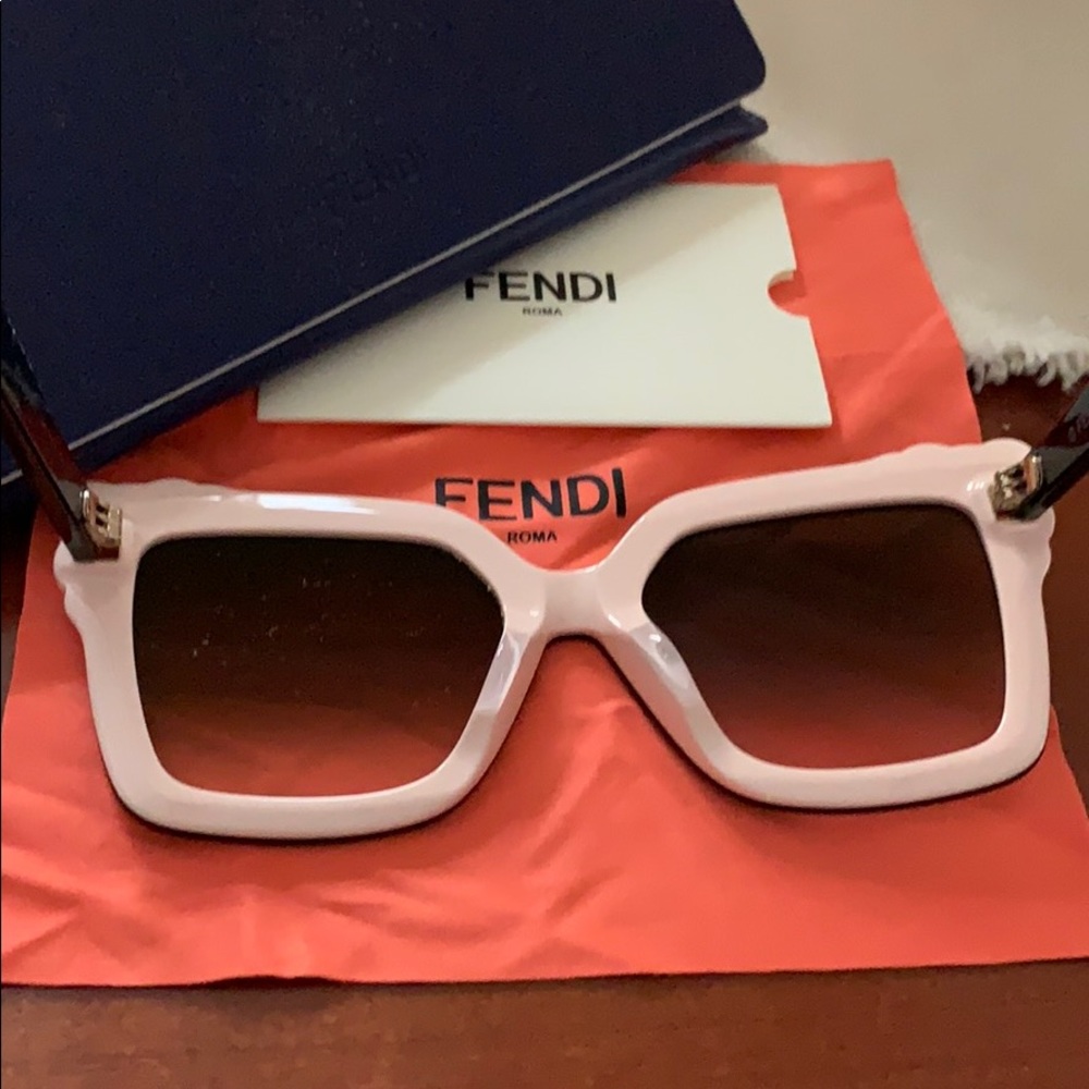Fendi Two-Tone Studded Square Sunglasses - Picture 8 of 8